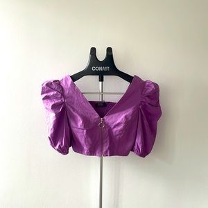 Bershka puff sleeve crop top